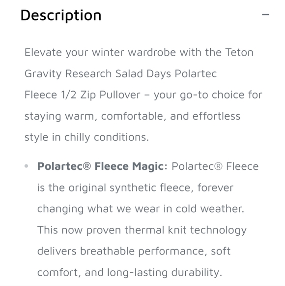 Teton Gravity Research Polartec x TGR Salad Days 1/4 Zip Pullover Women's XL - Picture 13 of 15